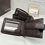 Мужской набор: ремень 4см + кошелек с автодокументами L560-209brown, фото 4