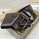 Мужской набор: ремень 4см + кошелек с автодокументами L560-209brown, фото 5