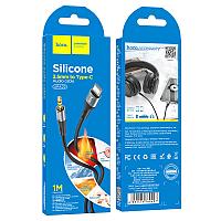 Кабель AUX Hoco UPA22 Type-C - jack(M) 3.5mm (1.0 м), черный