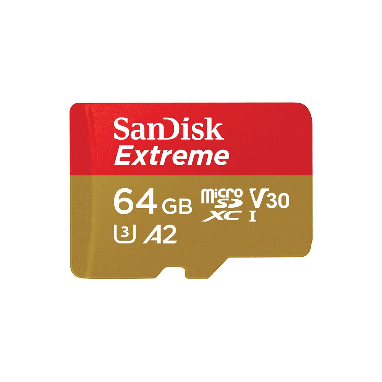 Карта памяти micro SDXC 64 GB SanDisk Class10 Extreme UHS-I U3 V30 A2 (170/80 Mb/s) 4K Ultra HD