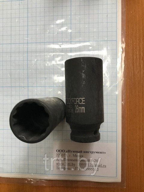 Головка ударная глубокая 1/2" 26 мм 12 гранная код 1.18291