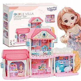 Кукольный домик Woopie Castle Villa - коттедж двухэтажный с аксессуарами и куклой - Вупи 50025