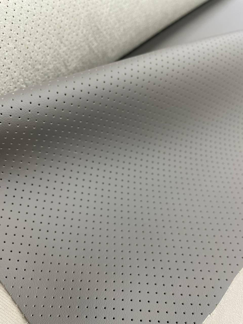 Микрофибра  гладкая перфорированная   средне -серая  / полиуретановый составом / Китай