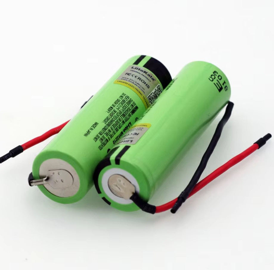 Аккумулятор 18650 3400mAh - LiitoKala 34B-N (NCR18650B), 3.7v, 6A, Li-Ion, выводы приварены точ. сваркой