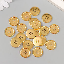Пуговица пластик 4 прокола "Золотая" 20 х20 мм
