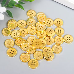 Пуговицы пластик 4 прокола "Золотая" 15х15 мм