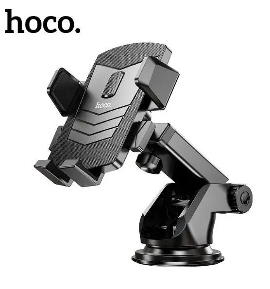 Автодержатель Hoco CA83 присоска, выдвижная штанга, шарнир, цвет: черный