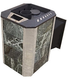 Банная печь Пегас 16 NEXT панорама в камне змеевик, фото 2