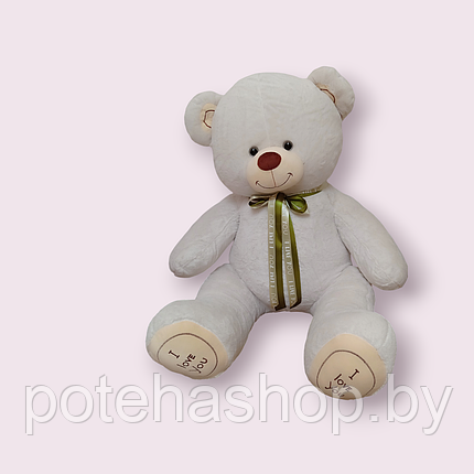 Большой плюшевый Медведь сидя 80 см, бежевый, фото 2