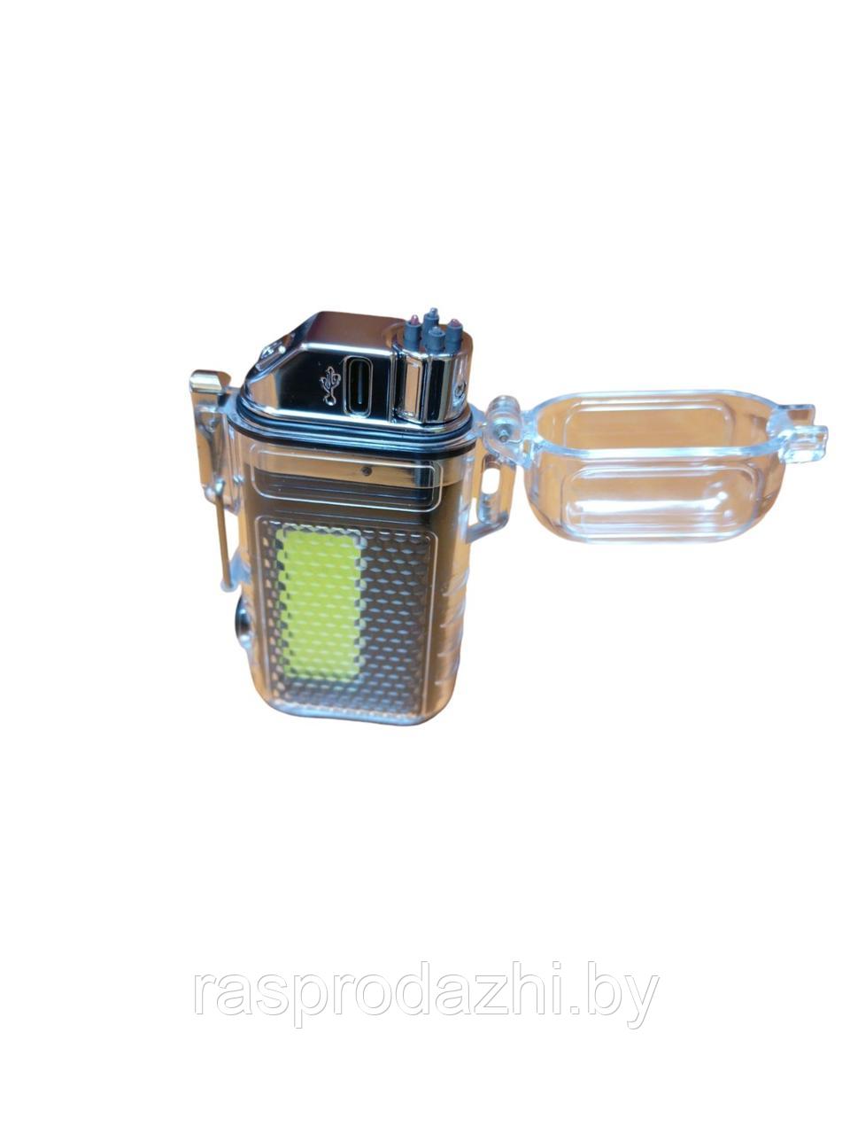 Зажигалка импульсная LIGHTER (USB,защитный чехол, фонарик, индикатор зарядки )