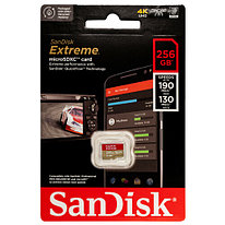 Карта памяти MicroSD 256GB - SanDisk Extreme, Class10 UHS-I (U3) A2 V30, 190/130 Mb/s (SDSQXAV-256G-GN6MN)