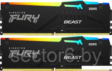 Оперативная память Kingston FURY Beast RGB 2x16ГБ DDR5 5200 МГц KF552C40BBAK2-32, фото 2