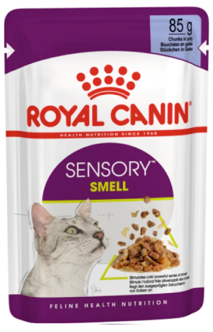 Влажный корм Royal Canin SENSORY SMELL(запах) для взрослых кошек (кусочки в желе)85гр.