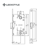 Механизм дверной врезной LOCKSTYLE 410B PVC комплект с ответной планкой CP (хром), фото 2