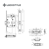 Механизм дверной врезной LOCKSTYLE 170PVC комплект с ответной планкой NBM (матовый никель), фото 2