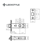 Механизм дверной врезной LOCKSTYLE 100PVC комплект с ответной планкой CBM (матовый хром), фото 2
