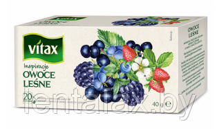 Чай "Vitax", 20 x2 г, фруктовый, со вкусом лесных ягод. Цена указана без учета НДС 20%