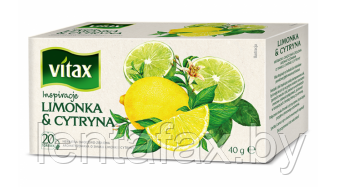 Чай "Vitax", 20 x2 г, фруктовый, со вкусом лимона и лайма. Цена указана без учета НДС 20%