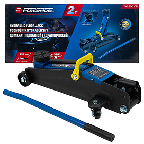 Домкрат Forsage F-TH22001CB подкатной гидравлический с резиновой накладкой 2т(h min 135мм, h max 385мм)