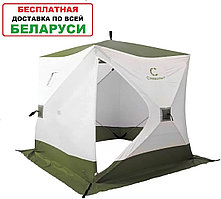 Палатка зимняя Следопыт КУБ Oxford 210D (2.1x2.1x2.1 м) бело-оливковая PF-TW-27