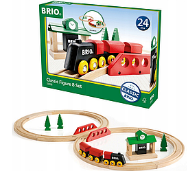 Деревянная железная дорога Brio Classic - Деревянная железная с вокзалом - Брио 33028