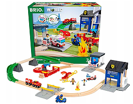 Деревянная железная дорога Brio Набор поездов спасательной команды 36025