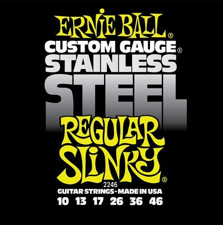 Ernie Ball P02246 Regular Slinky Steel Комплект струн для электрогитары, сталь, 10-46
