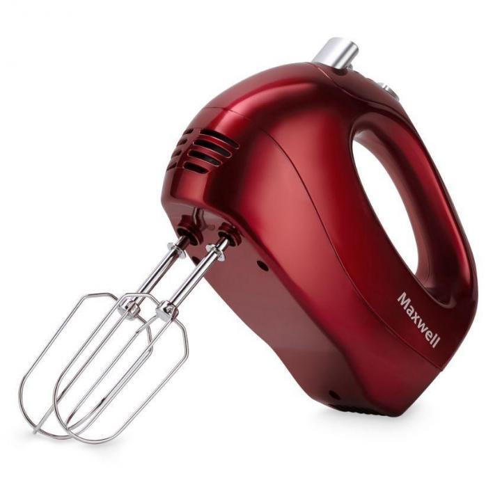 Ручной электрический миксер погружной кухонный MAXWELL MW-1357 (R) красный