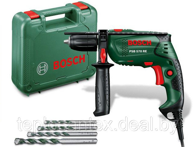 Ударная дрель Bosch PSB 570 RE (570 Вт) в чемодане в Гомеле - фото 1 - id-p34250035