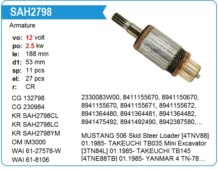 IA3000 PROTECH Якорь стартера (номер по CARGO132798)
