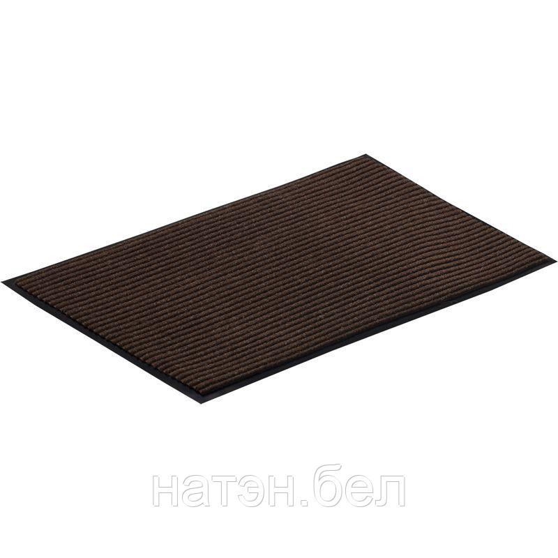 Коврик с ребристым ворсом влаговпитывающий на виниловой основе 80х120 см (коричневый)