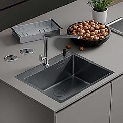 Мойка кухонная Simple 560220-60B ROXEN (графит, 60x48x22 см)