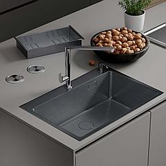 Мойка кухонная Simple 560220-65B ROXEN (графит, 65x48x22 см)