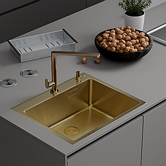 Мойка кухонная Simple 560220-60G ROXEN (золото, 60x48x22 см)