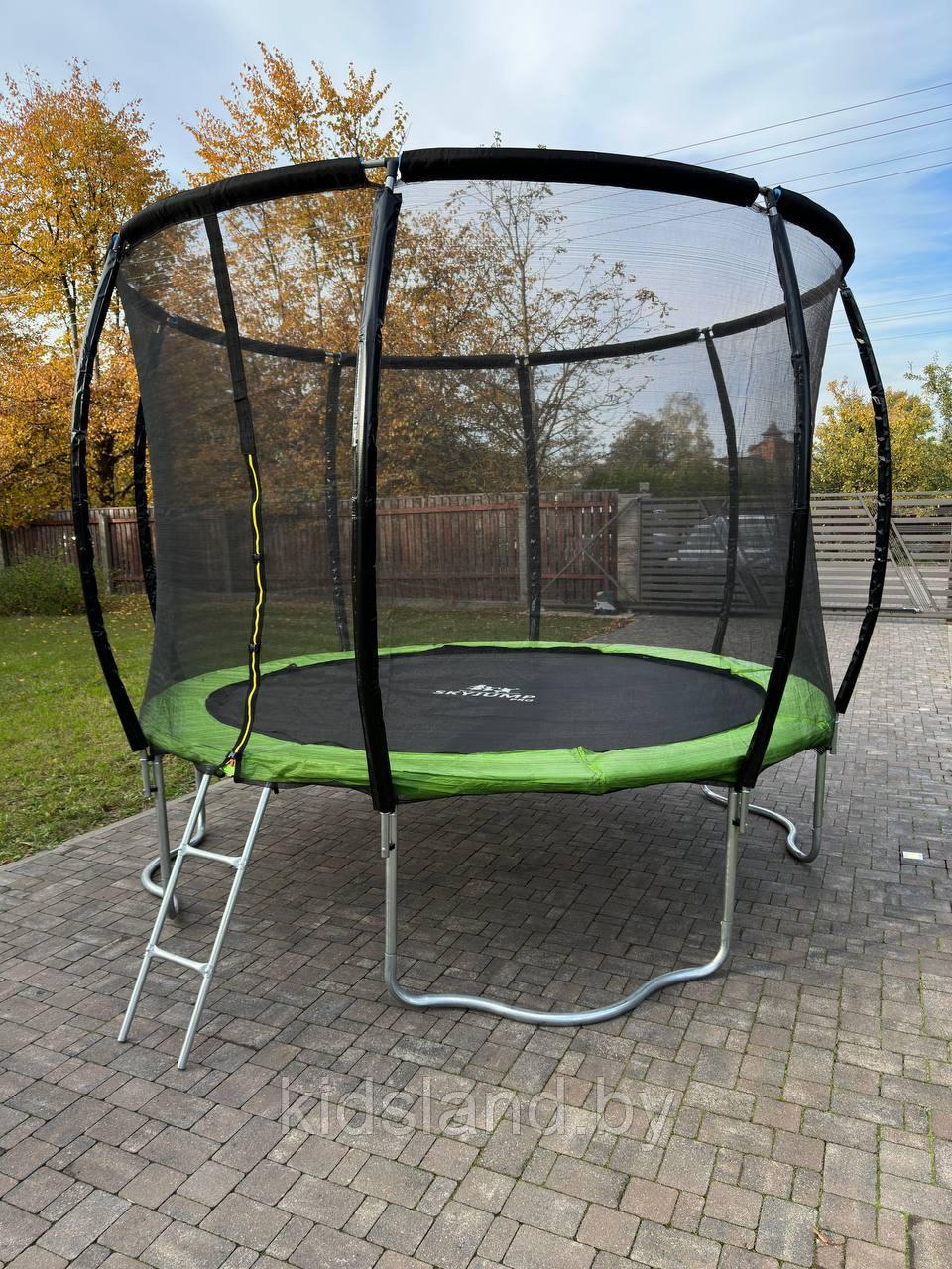 Батут SKYJUMP MASTER  Green 10ft (312 cм УСИЛЕННЫЙ) с защитной сеткой безопасности и лестницей