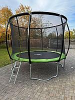 Батут SKYJUMP MASTER  Green 10ft (312 cм УСИЛЕННЫЙ) с защитной сеткой безопасности и лестницей