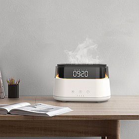Светодиодный USB увлажнитель-ароматизатор Brava с часами с RGB подсветкой, белый, белый