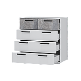Комод СТАНДАРТ №5 NEW (Бетон светлый/ Белый) BTS, фото 2