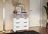 Комод СТАНДАРТ №5 NEW (Бетон светлый/ Белый) BTS, фото 3
