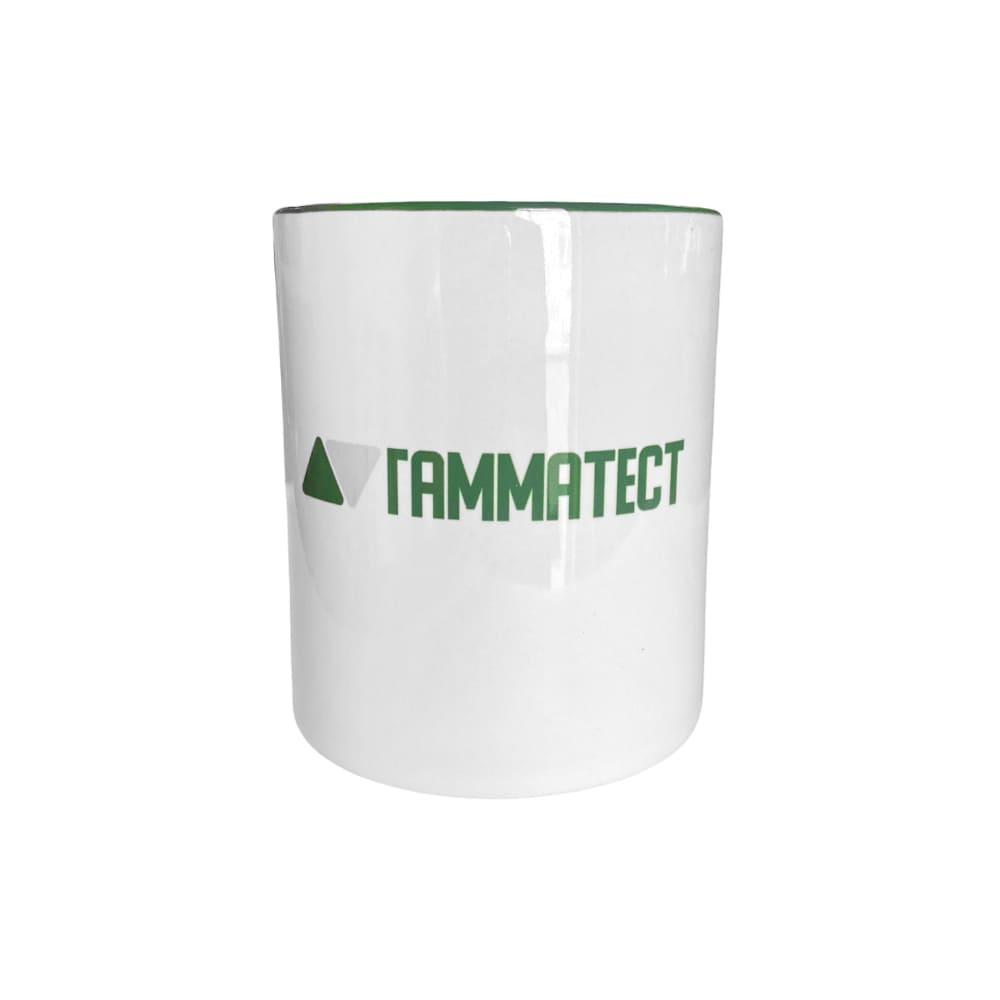 Кружка сувенирная зеленая с нанесенной надписью "Гамматест"