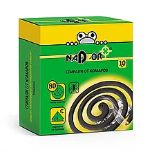 Спирали от комаров Nadzor малодымные без запаха черные 10 шт
