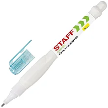 Ручка-корректор STAFF 5 мл металлический наконечник, круглый корпус