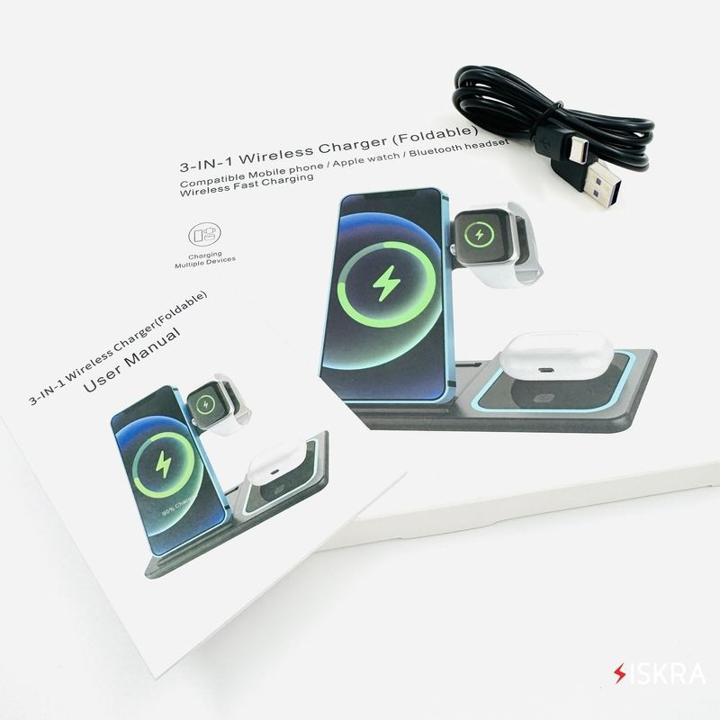 Беспроводная зарядная станция 3 в 1 Wireless charger K1527