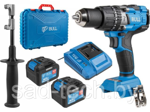 Аккум. ударная дрель-шуруповерт BULL SR 1805 в чем. XLTpro, 2х6 А*ч, бесщеточный