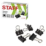Зажимы для бумаг STAFF EVERYDAY 19 мм на 60 листов черные 12 шт, фото 2