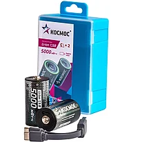 Аккумулятор C 3300mAh - КОСМОС с зарядкой через Type-C, 1.5V, Li-ion, 5000mWh (типоразмер R14, LR14)