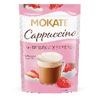 Кофейный напиток растворимый Капучино со вкусом клубники со сливками т.м. Mokate, пакет, 110 г., Польша