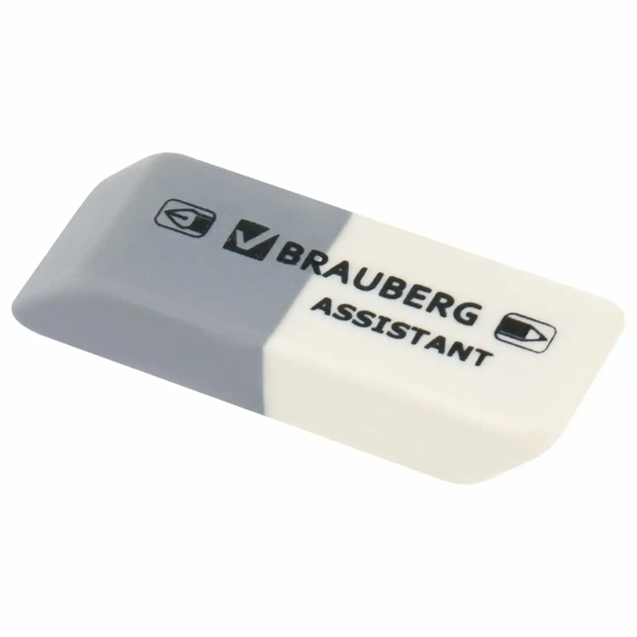 Ластик BRAUBERG 41х14х8 мм, серо-белый, прямоугольный, скошенный, 222461, Китай