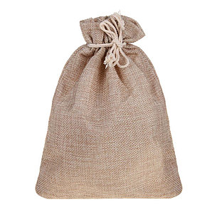 Мешок подарочный, полиэстер, 17x23 см, бежевый, 207-051