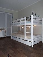 Двухъярусная кровать МОРИТЦ 140 (цвет: белый/графит) (массив сосны), фото 7